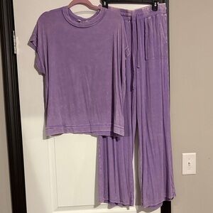 Zenana Outfitters Purple Pants & Top Set